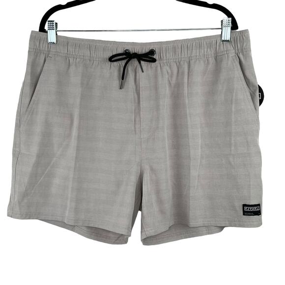 Ezekiel Tan Striped Men’s Casual 4” Elastic Drawstring Waist Board Shorts 38 NWT - Picture 1 of 12